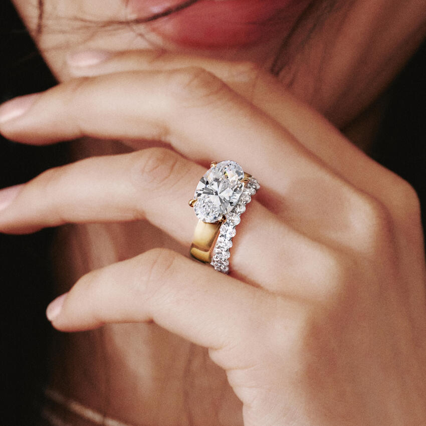 Oval Cut Diamond Eternity Band Ring for Women