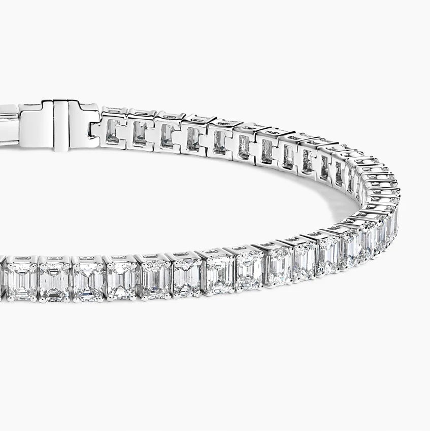 Emerald Cut Diamond Tennis Bracelet For Women Luxury Jewelry