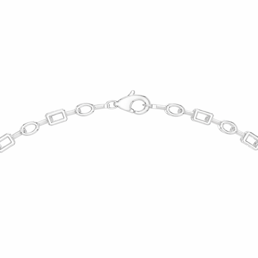 Multi Shape Diamond Drop Tennis Necklace