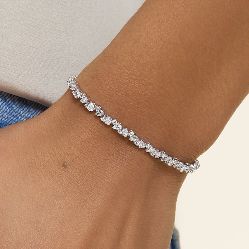Pear\Round Cut Diamond Tennis Bracelet Luxury Jewelry Gift