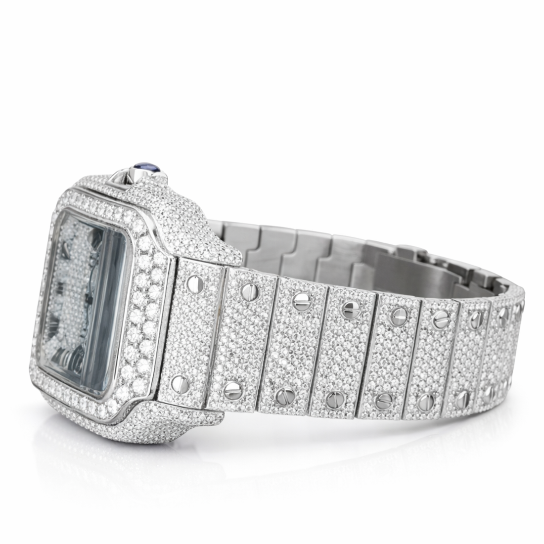 Iced Out Moissanite Diamond Luxury Two Tone Watch