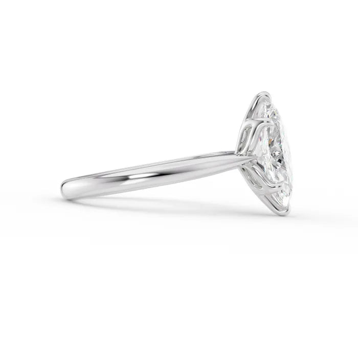 Marquise Cut Diamond Cathedral Engagement Ring for women