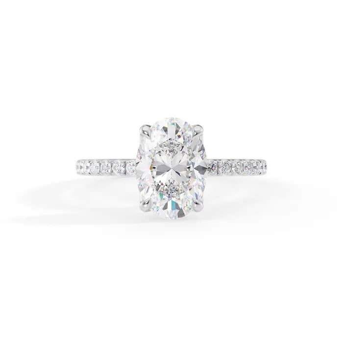Oval Cut Diamond Pavé band Ring