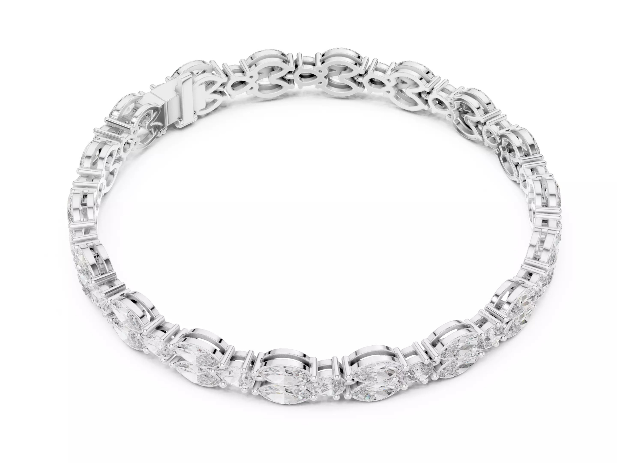 Marquise\Pear Diamond Tennis Bracelet Luxury Statement Jewelry