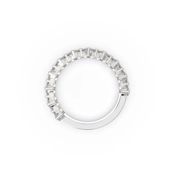 Luxury Round Diamond Half Eternity Band Ring For Women