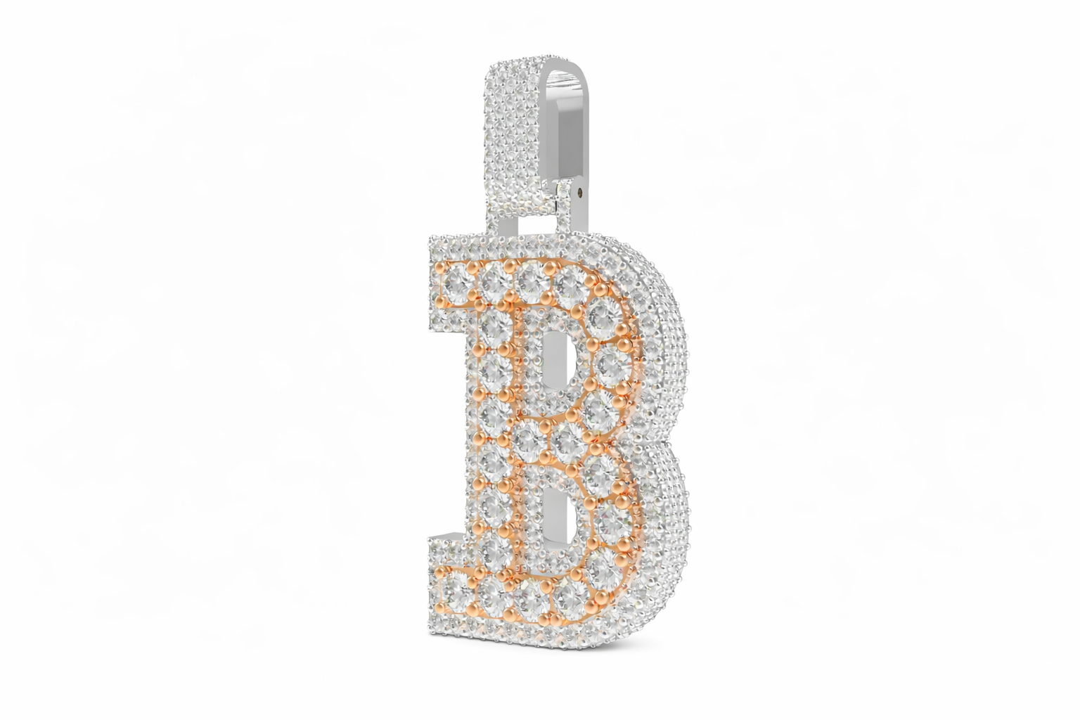 Custom Letter “B” Diamond Pendant – Iced own Initial Pendant