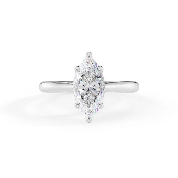 Marquise Cut Diamond Cathedral Engagement Ring for women