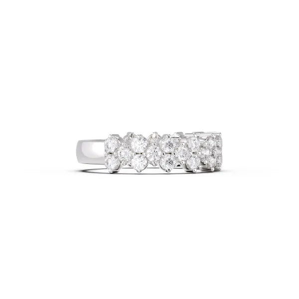 Luxury Round Diamond Half Eternity Band Ring For Women