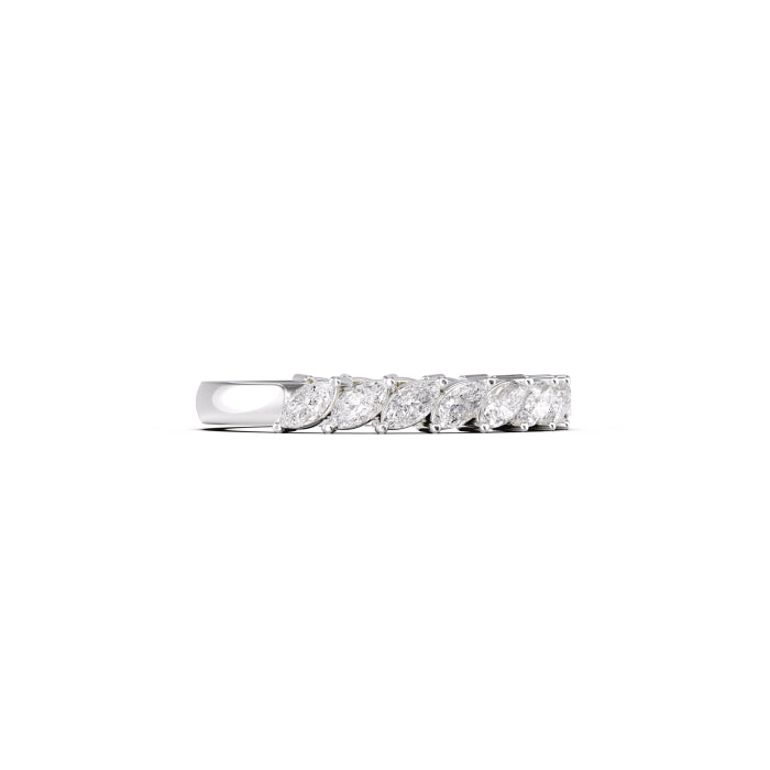 Marquise Cut Diamond Half Eternity Wedding Band Ring