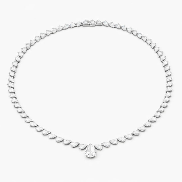 Pear Cut Diamond Tennis Necklace Elegant Bridal Jewelry Gift