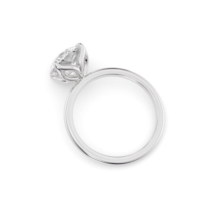 Round Cut Moissanite Solitaire Engagement Ring 14K White Gold