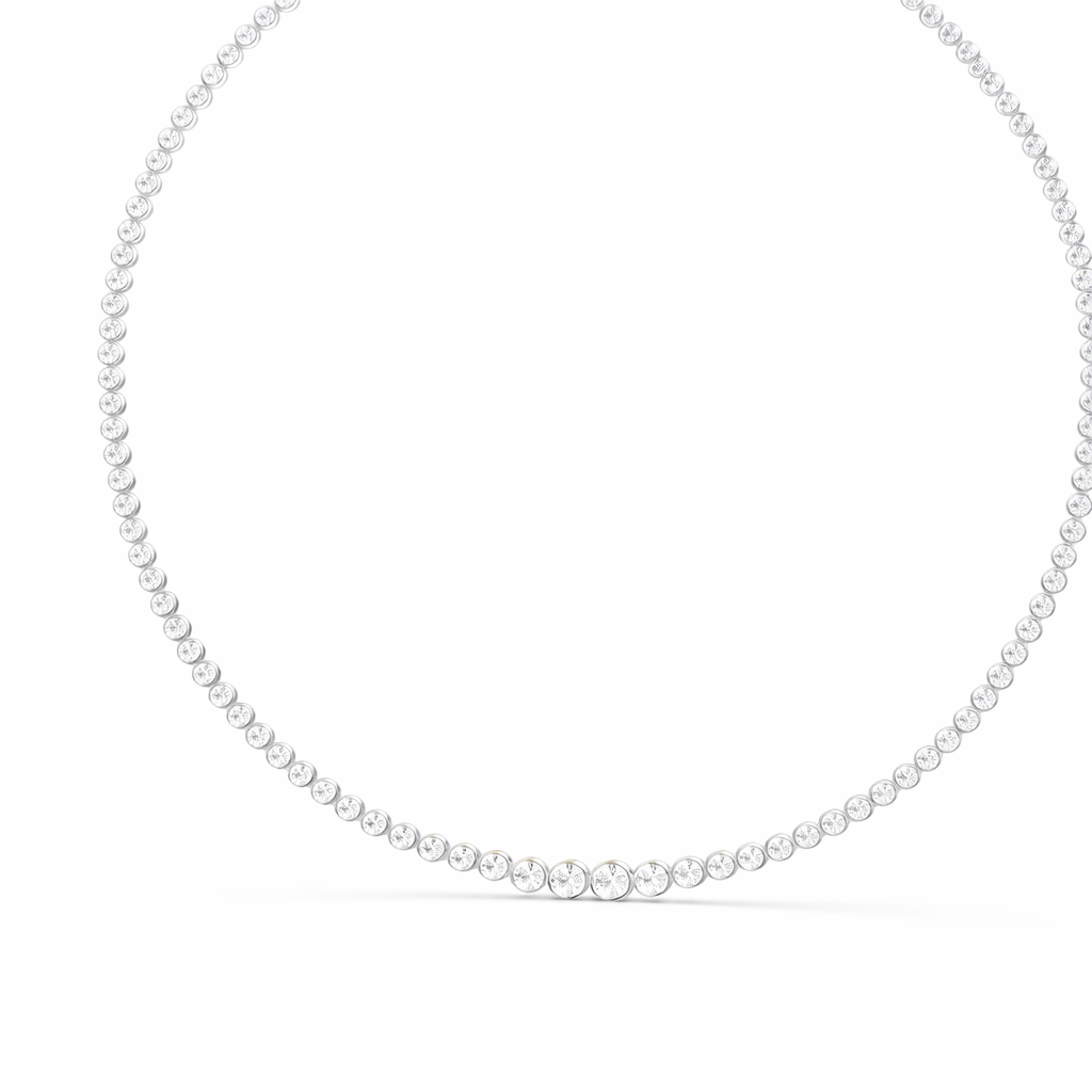 Luxury Round cut Diamond Bezel Set Tennis Necklace