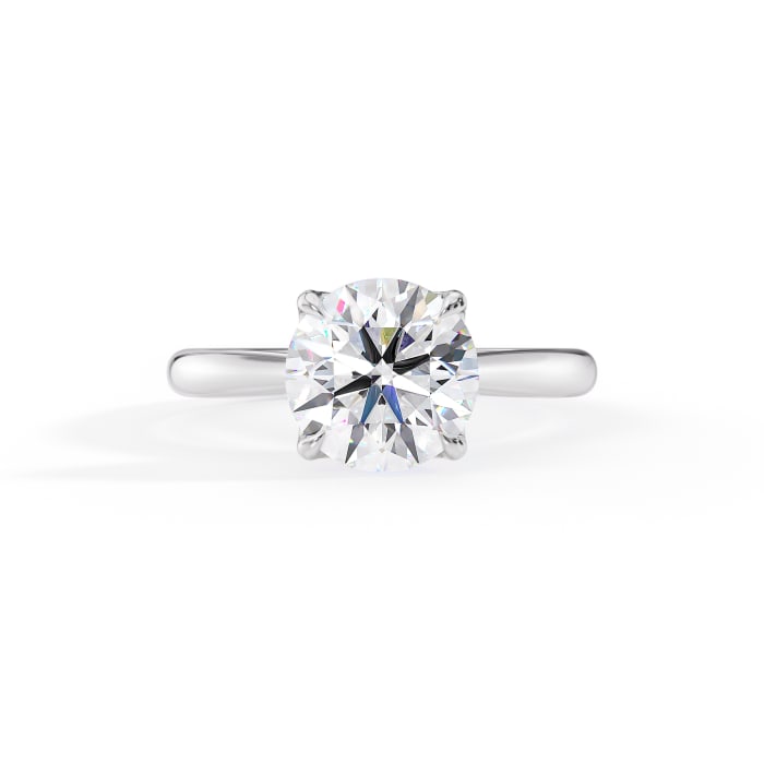 Round Cut Moissanite Engagement Ring Cathedral Setting Design