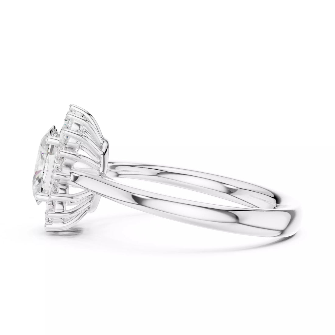 Oval cut Diamond Halo Engagement Ring