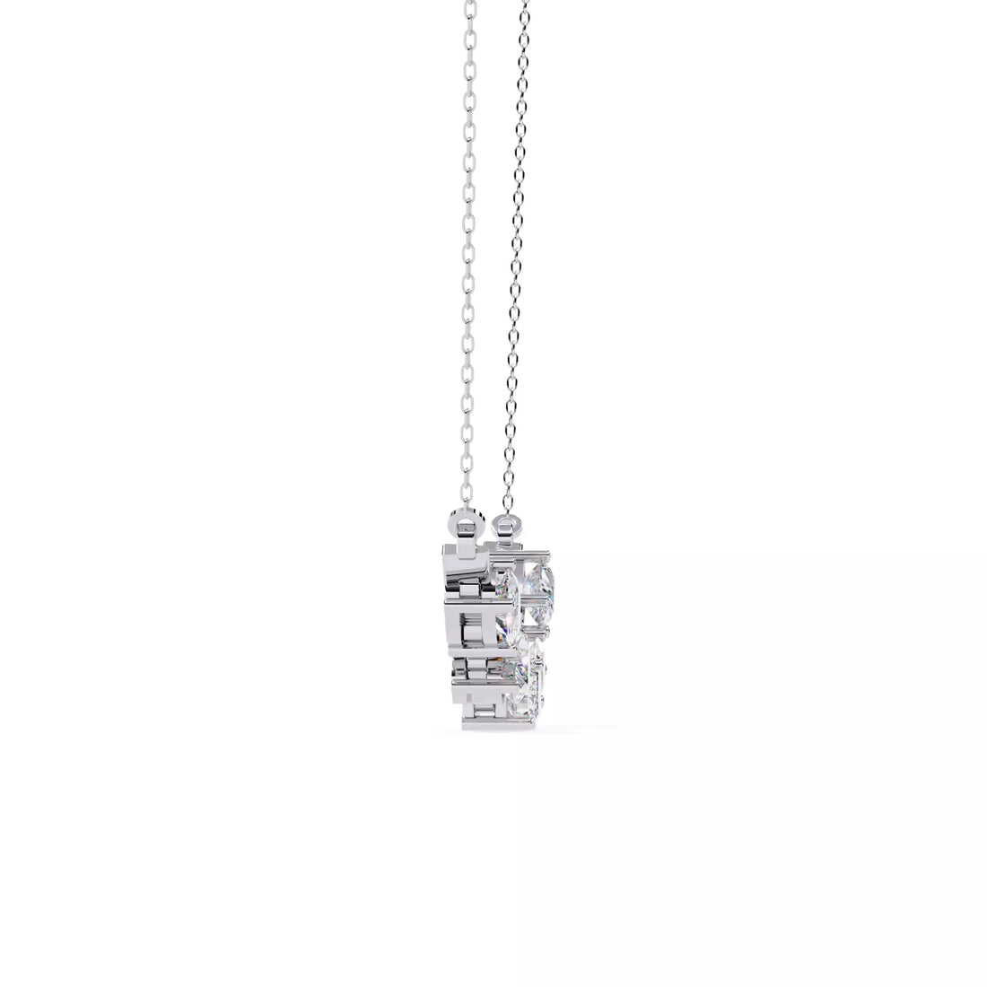 Multi Shape Diamond Station Necklace For Women