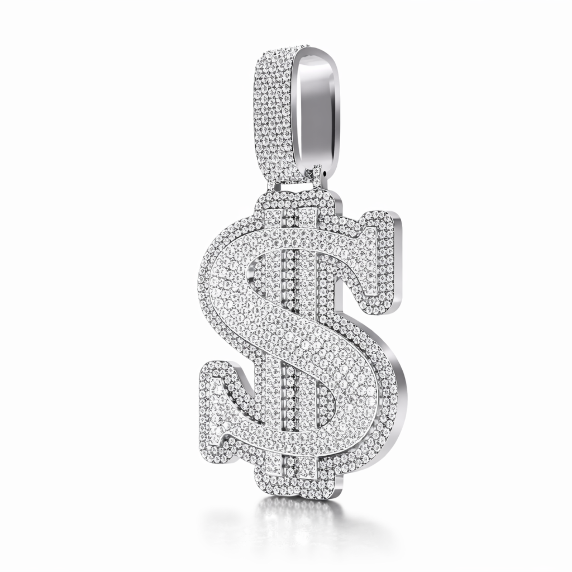 Iced Dollar Sign Diamond Hip Hop Pendant