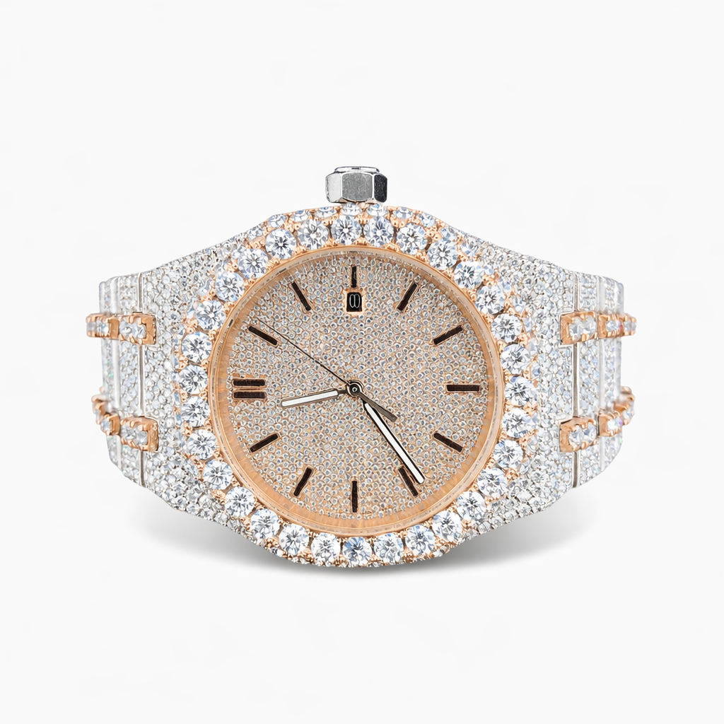 Luxury Iced own Moissanite Diamond Watch Rose Gold, Silver