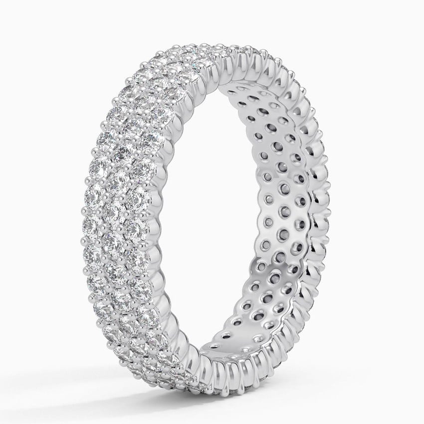Luxury Pave Diamond Eternity Wedding Band Ring for Women