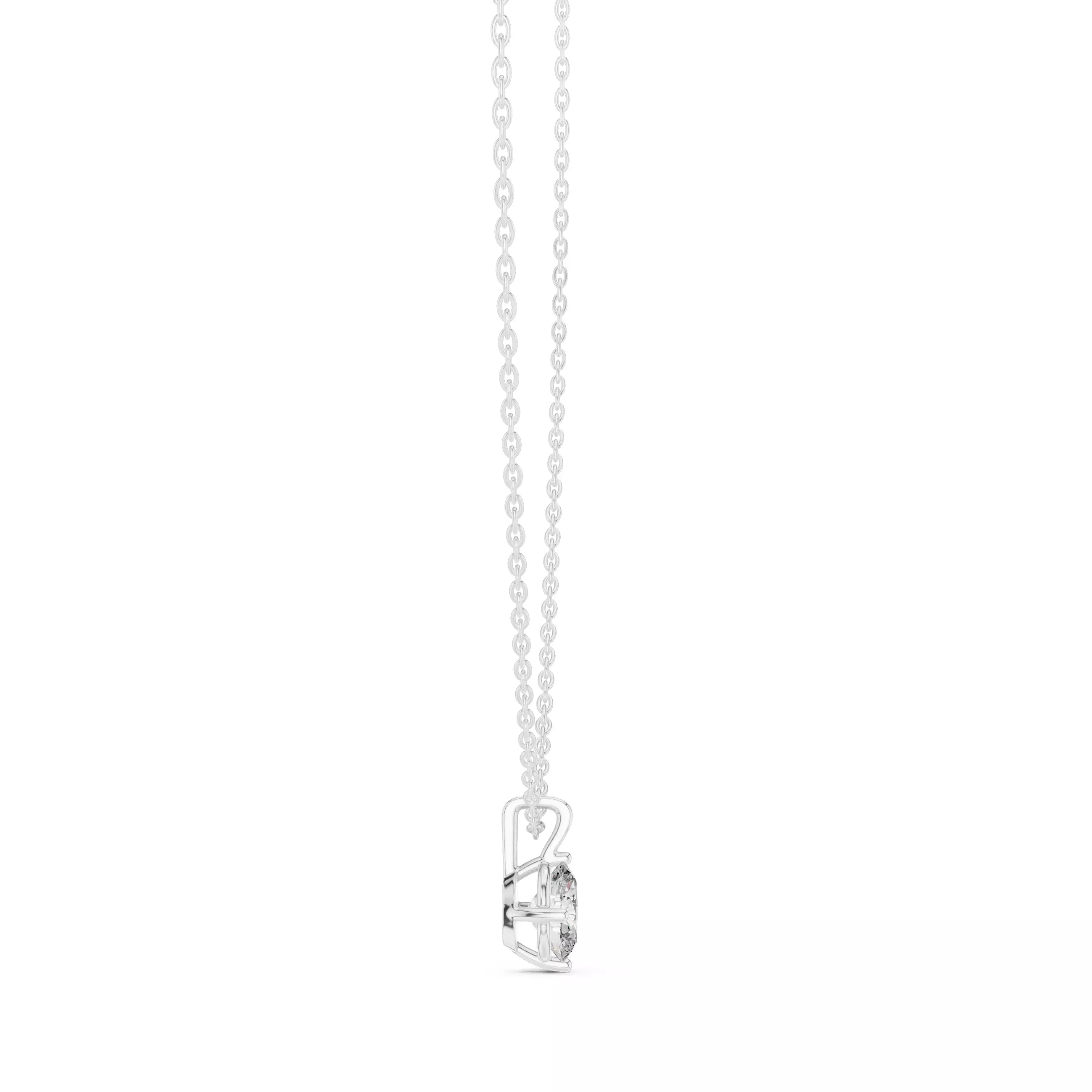 Oval Cut Diamond Solitaire Pendant Necklace