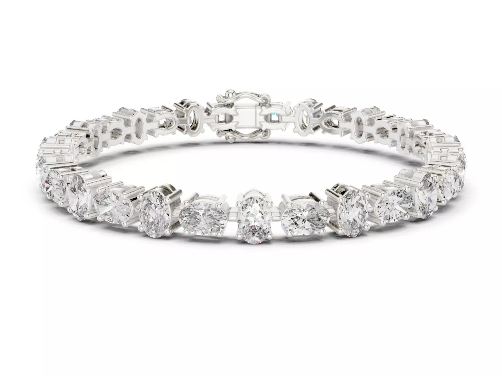 Oval Cut Diamond Tennis Bracelet Luxury Fine Jewelry
