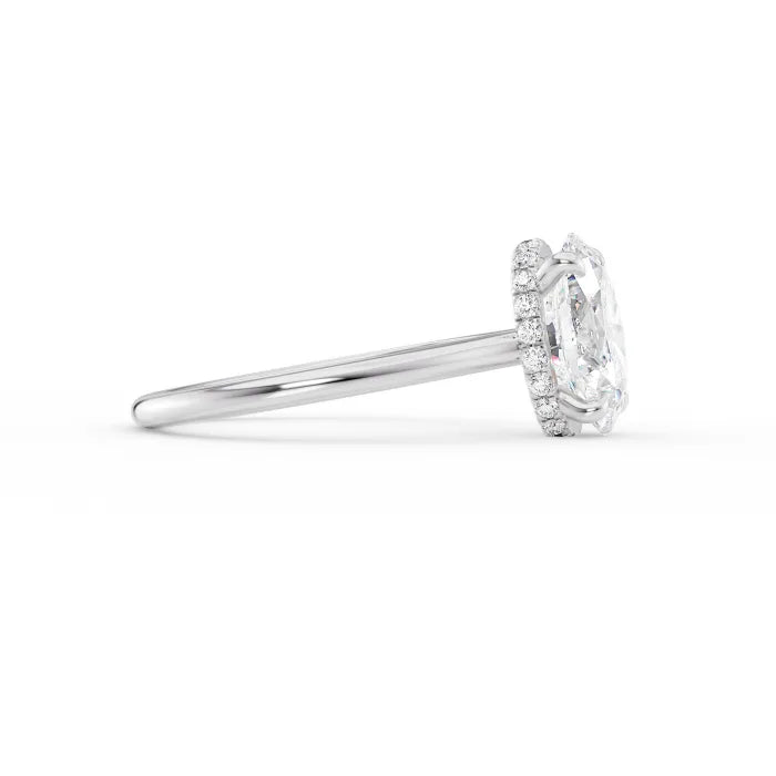 Oval Cut Solitaire Halo Ring