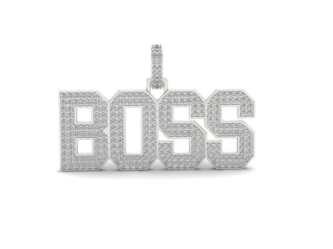 BOSS Iced Diamond Pendant – Luxury Hip Hop Style