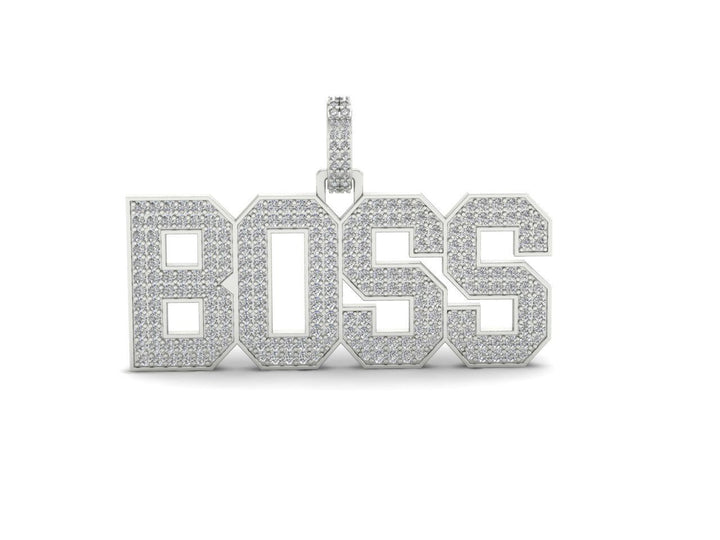BOSS Iced Diamond Pendant – Luxury Hip Hop Style