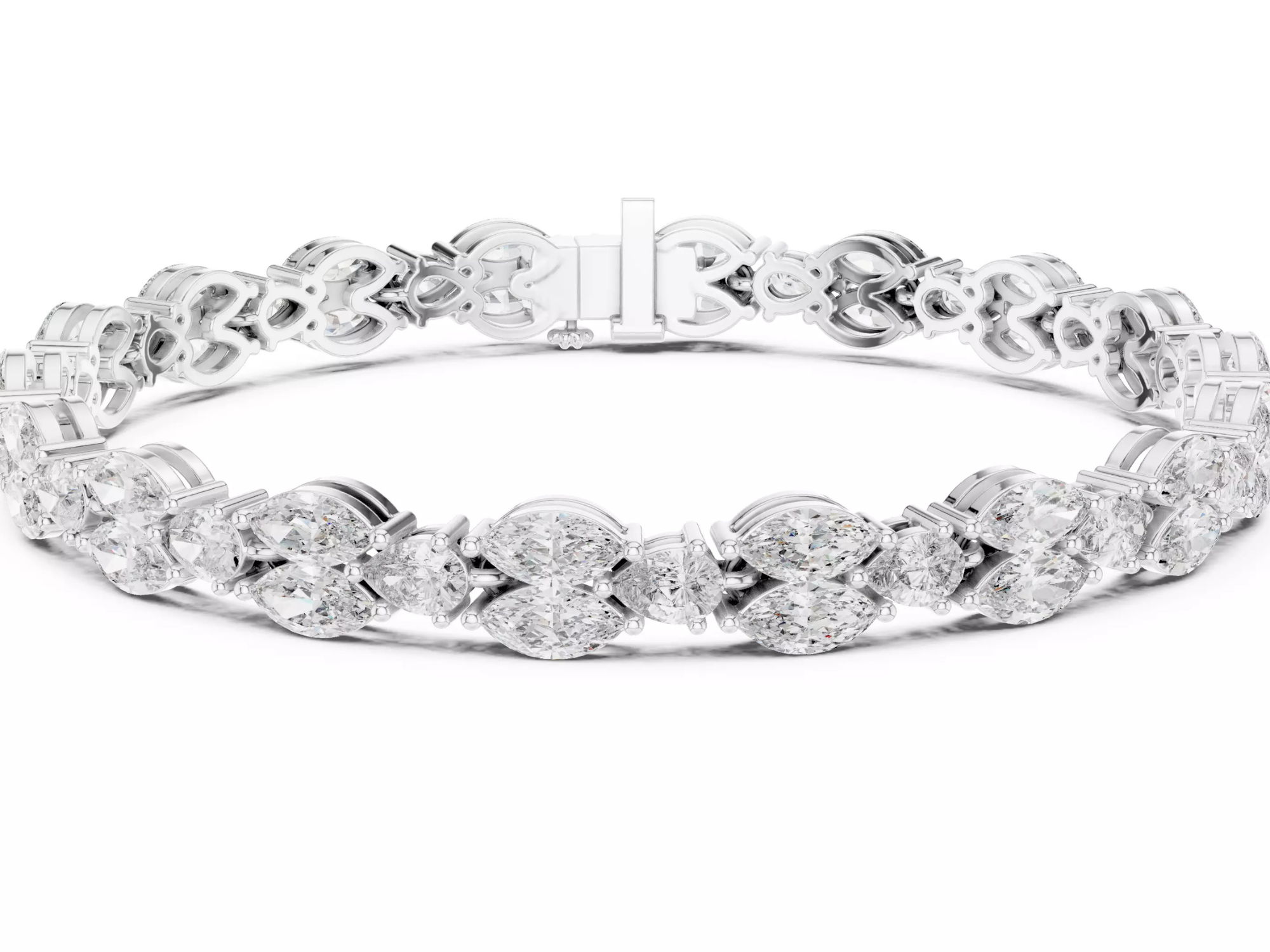 Marquise\Pear Diamond Tennis Bracelet Luxury Statement Jewelry