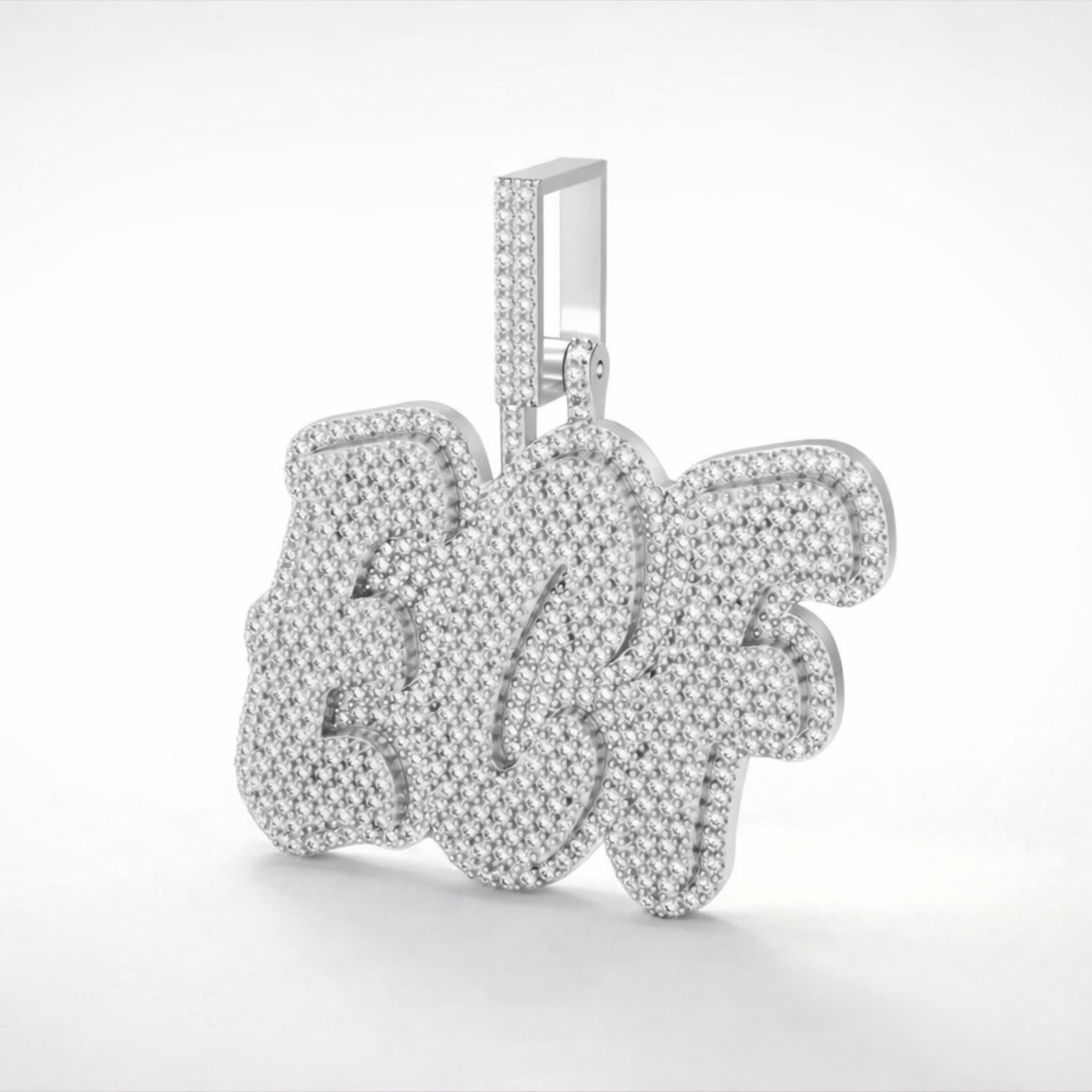 Icedout 3CF Custom Letter Name  Hip Hop Pendant
