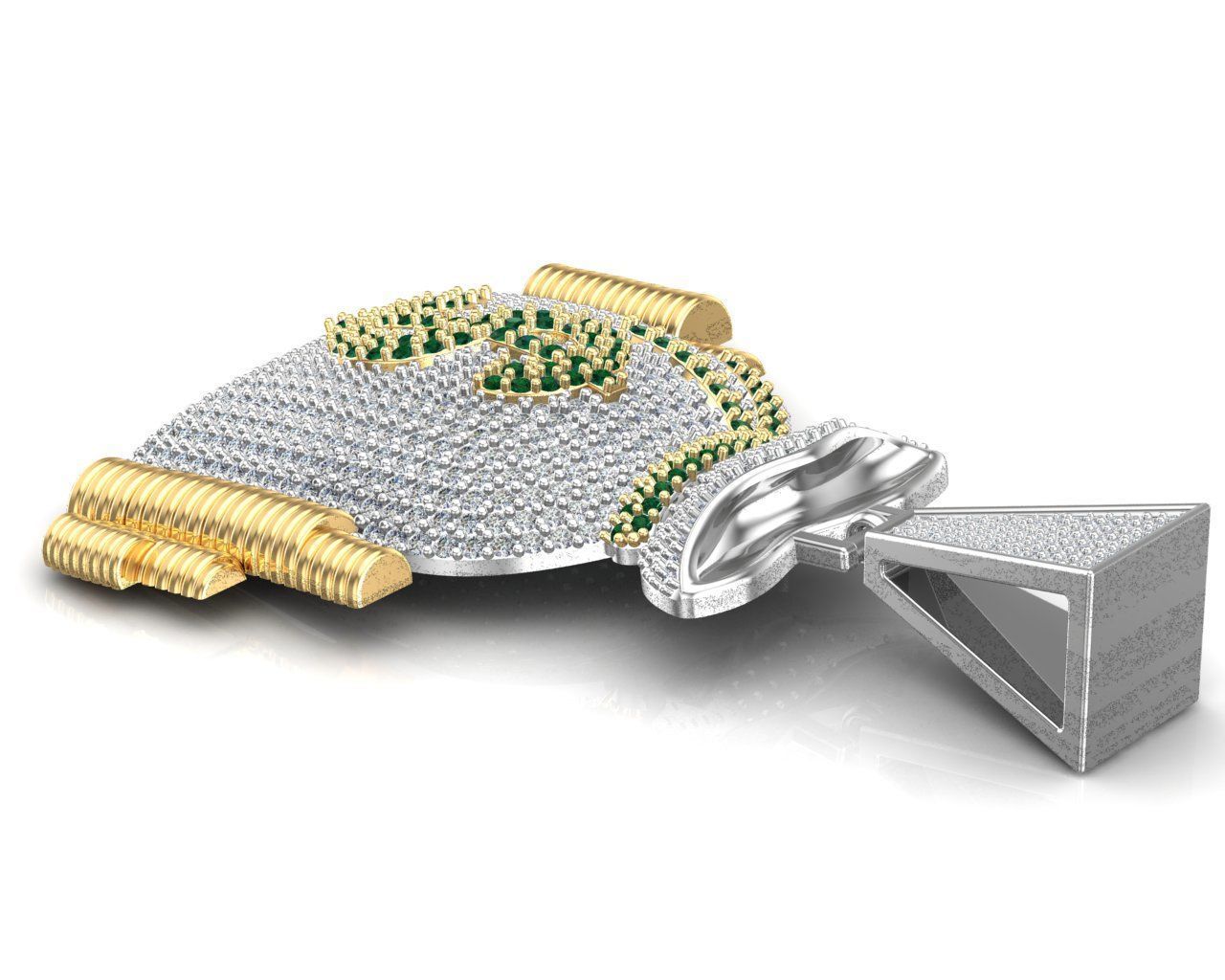 Iced Out Money Bag Dollar Sign Hip Hop Pendant