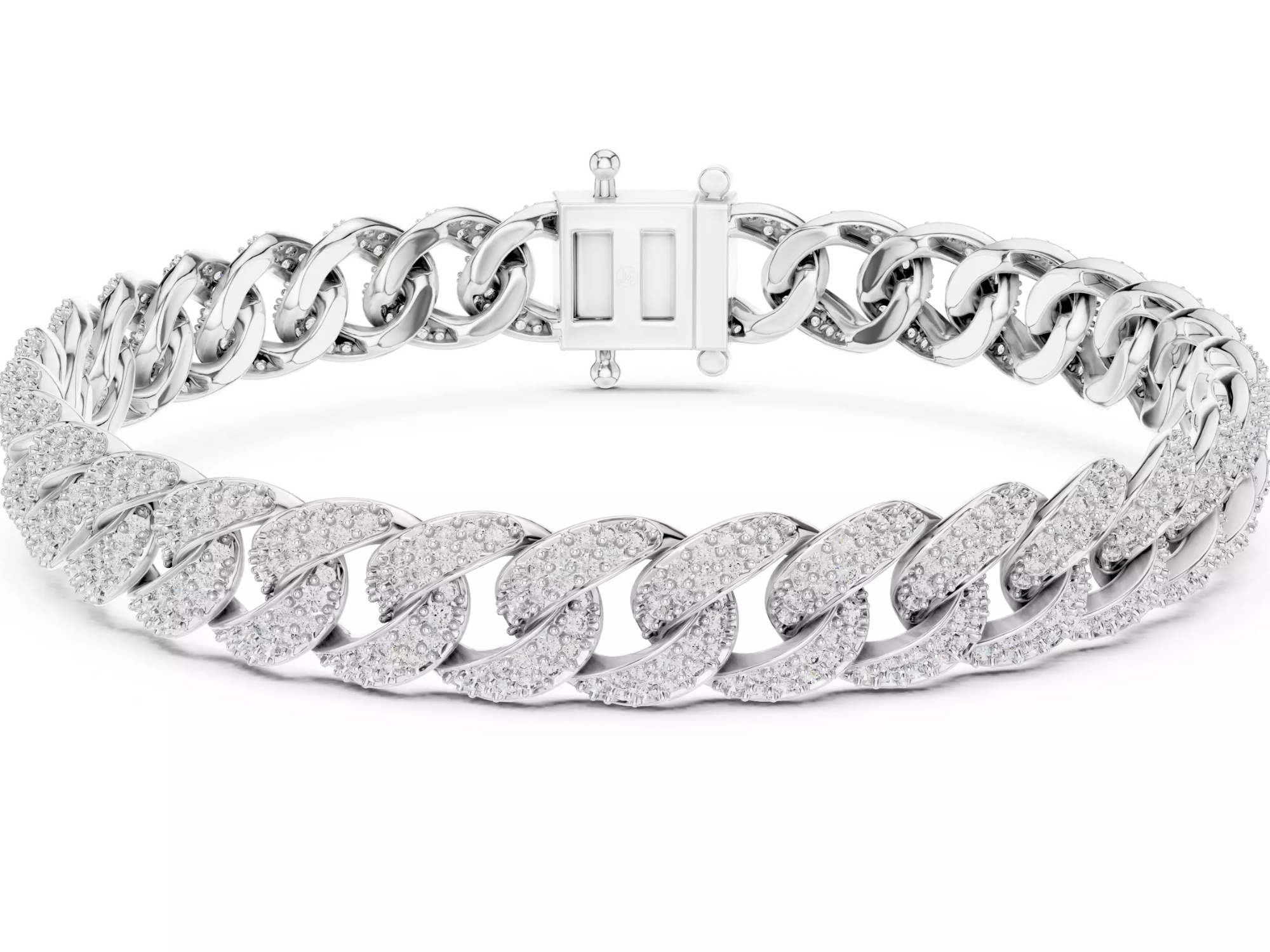 Luxury Iced Cuban Link Bracelet Diamond Statement Jewelry