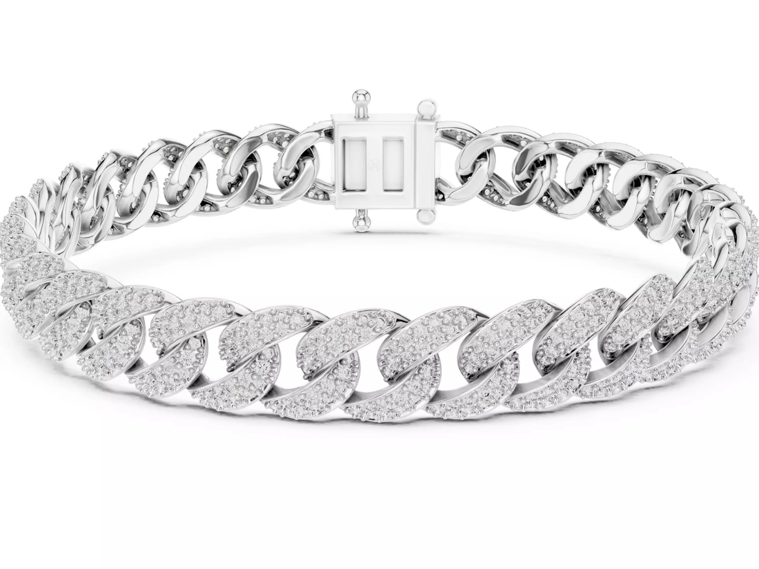 Luxury Iced Cuban Link Bracelet Diamond Statement Jewelry
