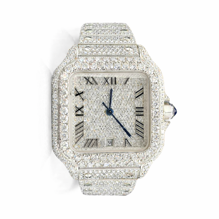 Iced Out Moissanite Diamond Luxury Two Tone Watch