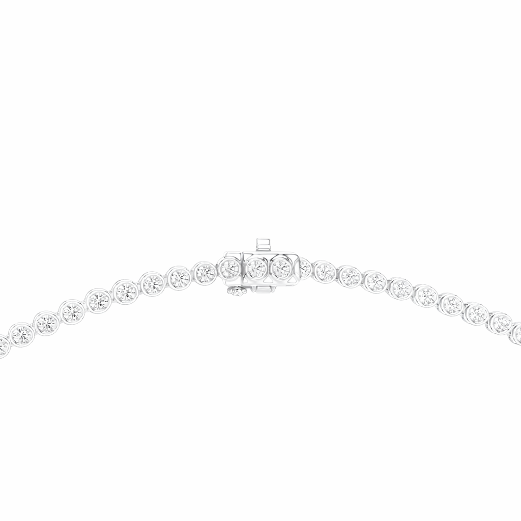 Luxury Round cut Diamond Bezel Set Tennis Necklace