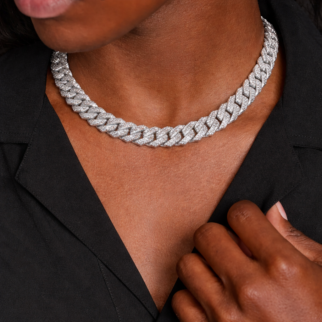 Iced-own Cuban Link Diamond Chain Necklace