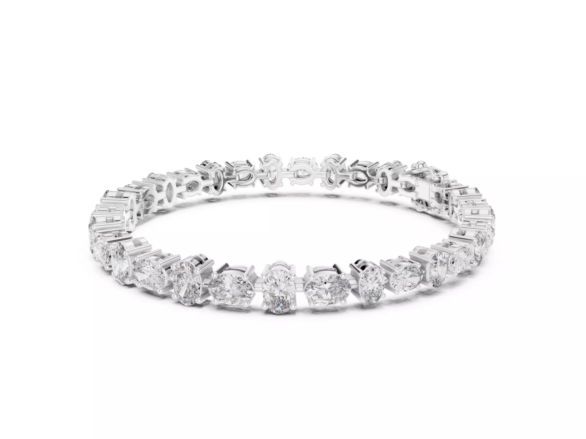 Oval Cut Diamond Tennis Bracelet Luxury Fine Jewelry