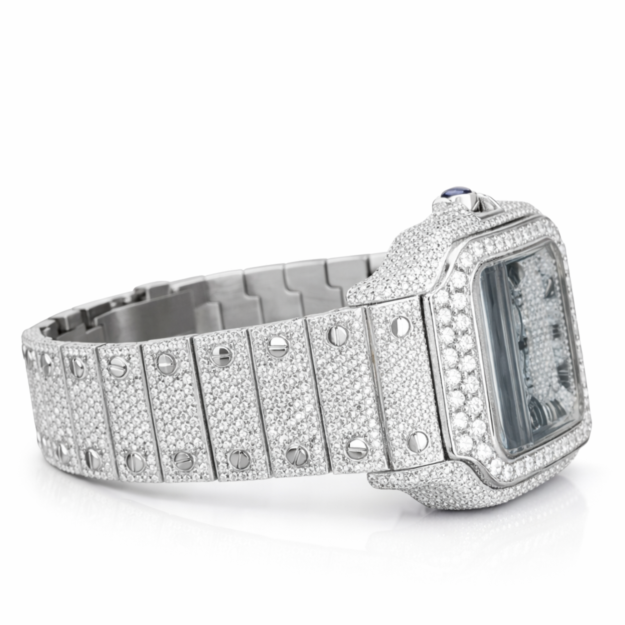 Iced Out Moissanite Diamond Luxury Two Tone Watch