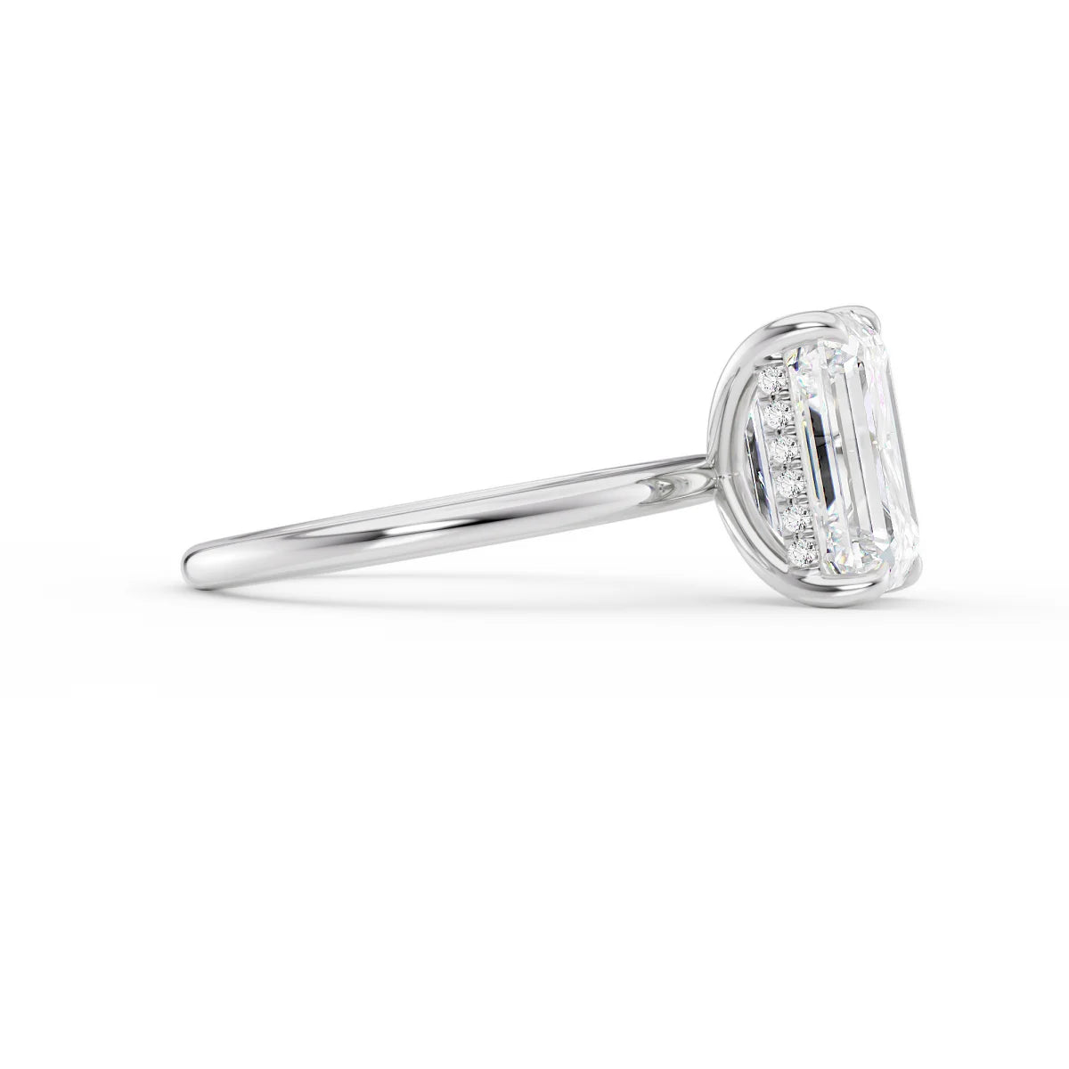 Emerald Cut Solitaire Diamond Engagement Ring