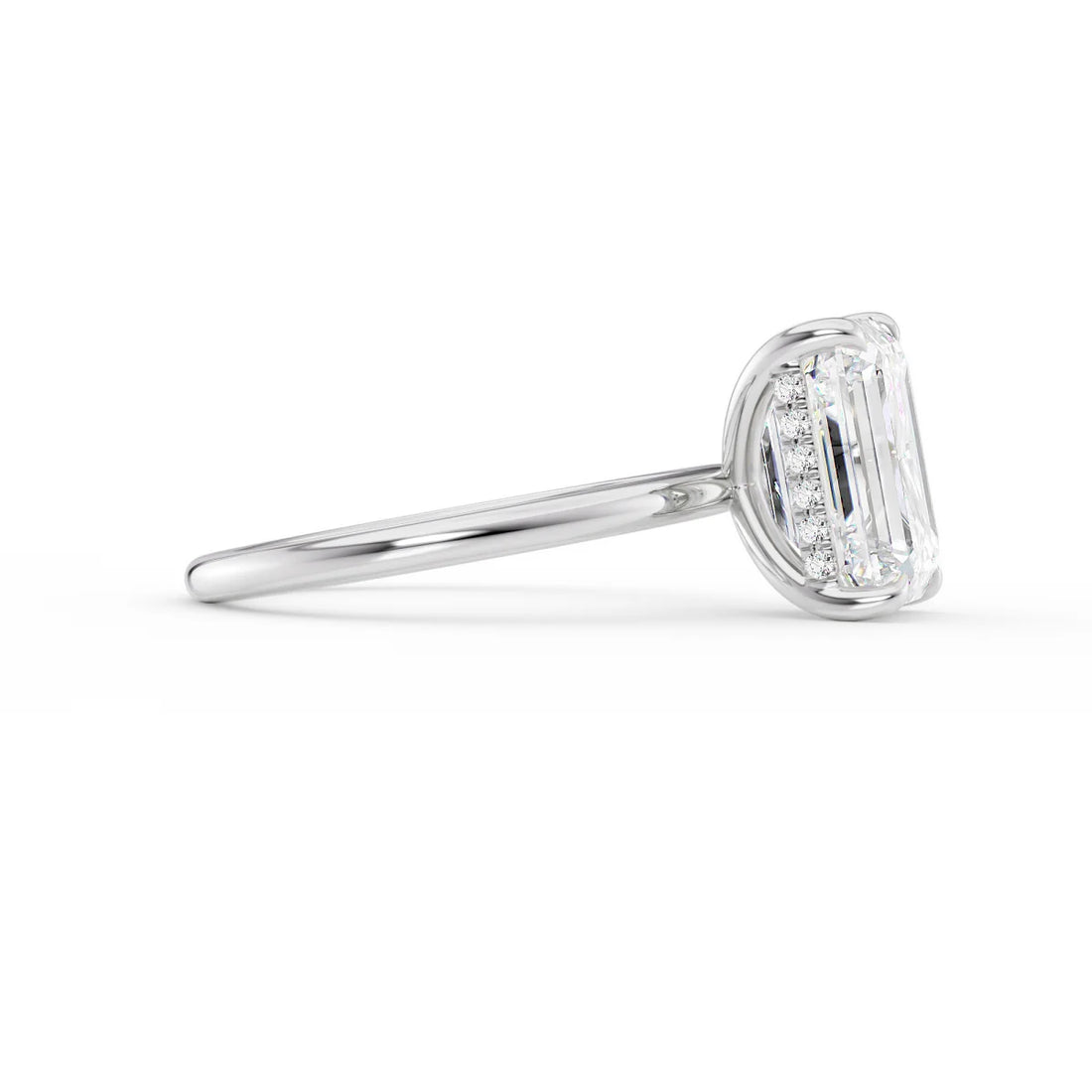 Emerald Cut Solitaire Diamond Engagement Ring
