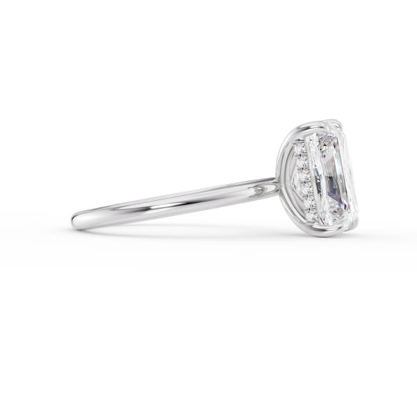 Radiant Cut Solitaire Hidden Halo Ring