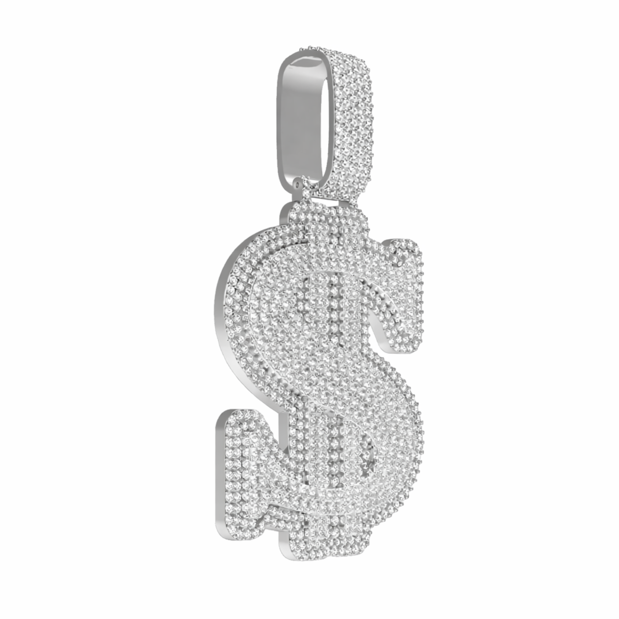 Iced Dollar Sign Diamond Hip Hop Pendant