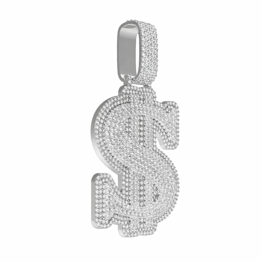 Iced Dollar Sign Diamond Hip Hop Pendant