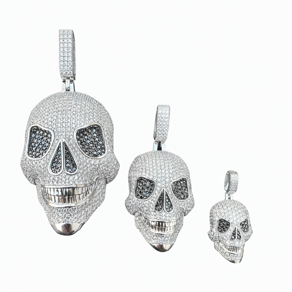 Iced out Skull Pendant Diamond Hip Hop Statement Pendant