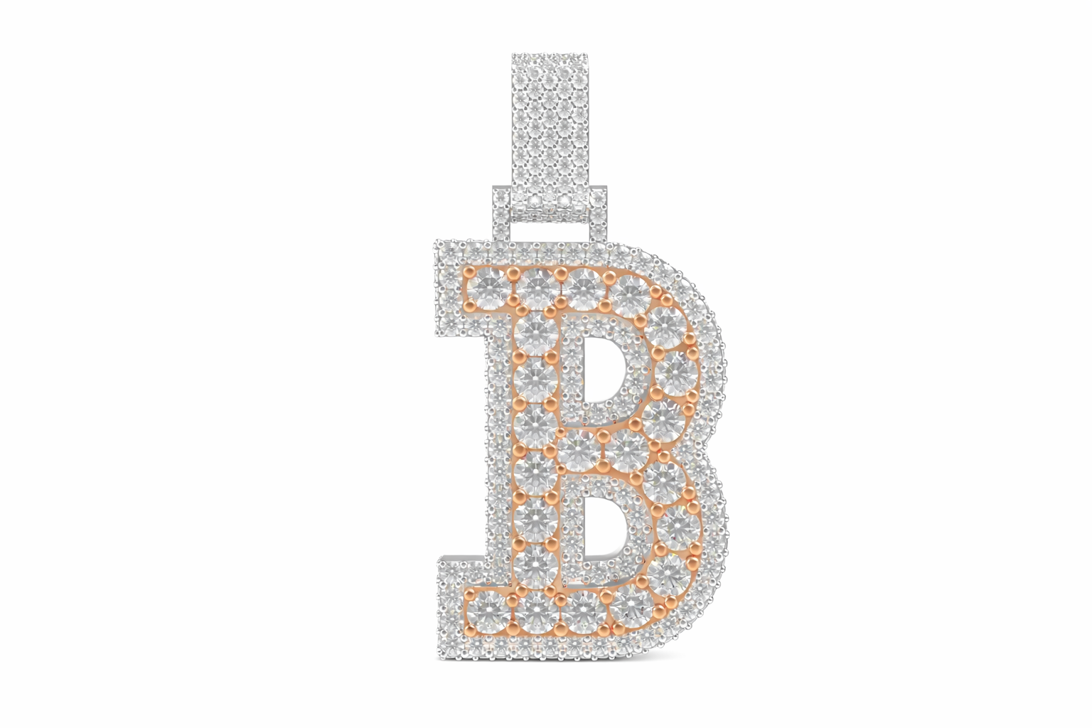 Custom Letter “B” Diamond Pendant – Iced own Initial Pendant