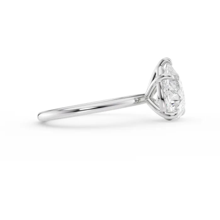 Pear Cut Solitaire Diamond Engagement Ring Classic Promise Ring