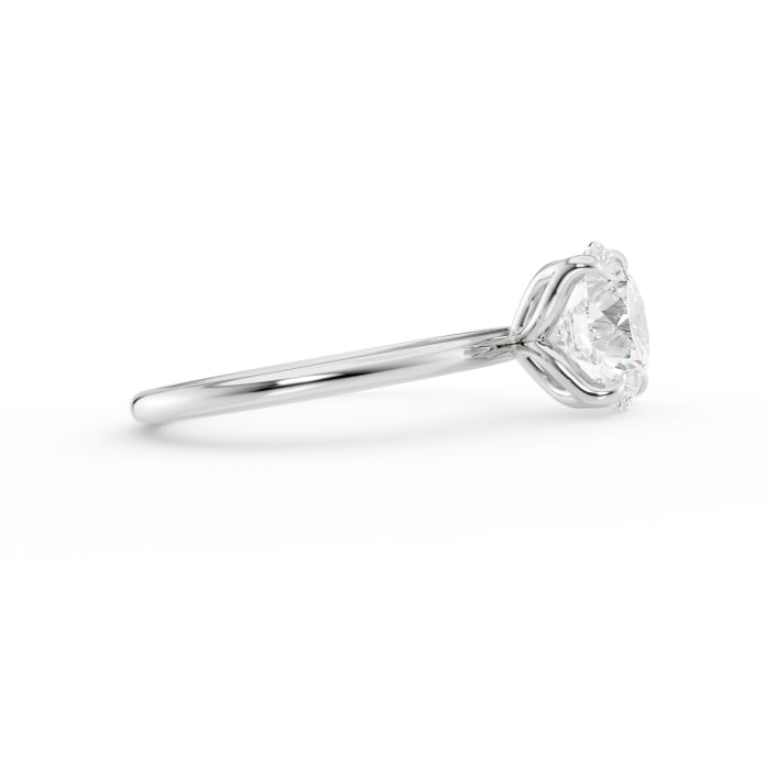 Round Cut Moissanite Solitaire Engagement Ring 14K White Gold