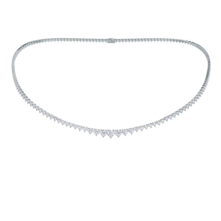 Round Cut Diamond Tennis Necklace Elegant Luxury Jewelry
