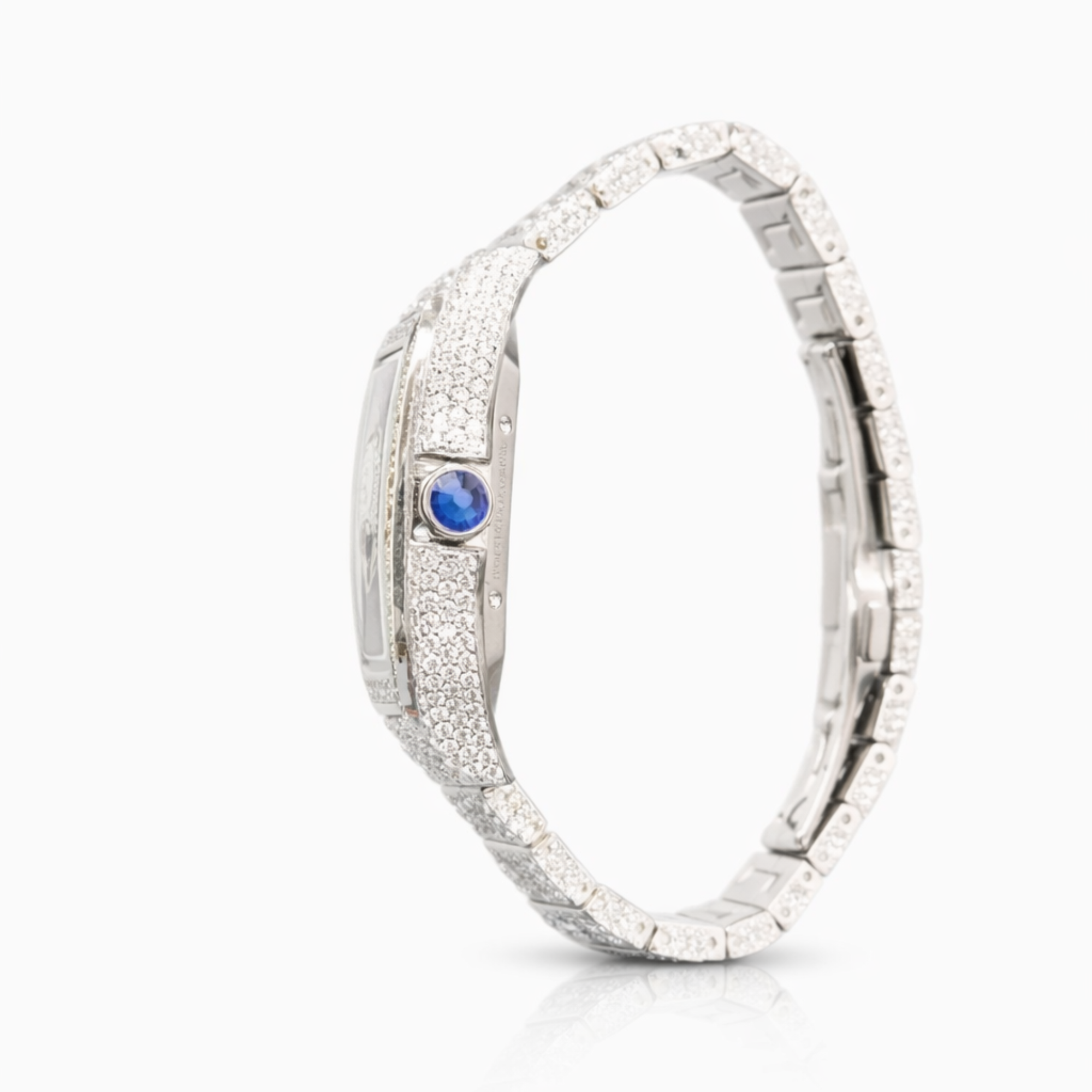 Iced Out Skeleton Square Dial Moissanite Diamond Luxury Watch