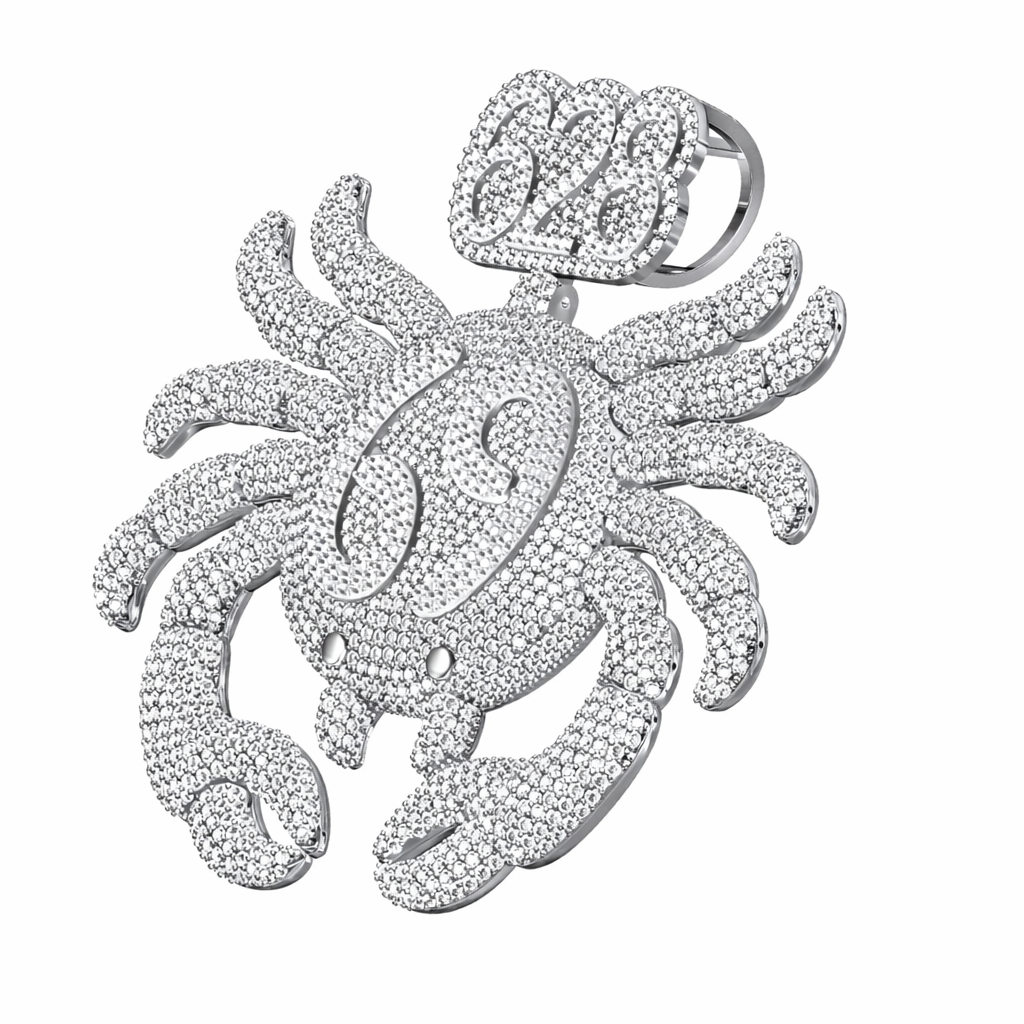 Cancer Zodiac Crab Icedout Hip Hop Pendant