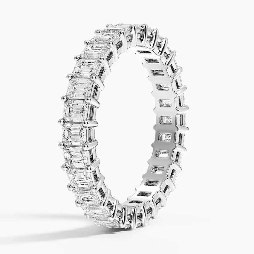 Emerald Cut Eternity Band Diamond Ring For Women